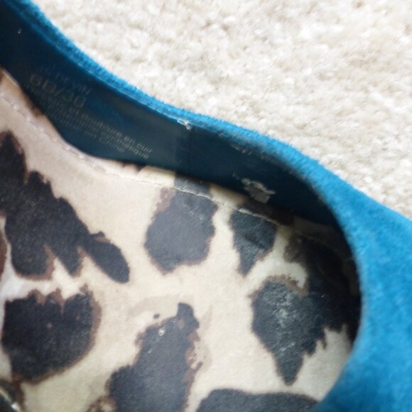 JESSICA SIMPSON dark teal faux suede platform pumps - Picture 10 of 14